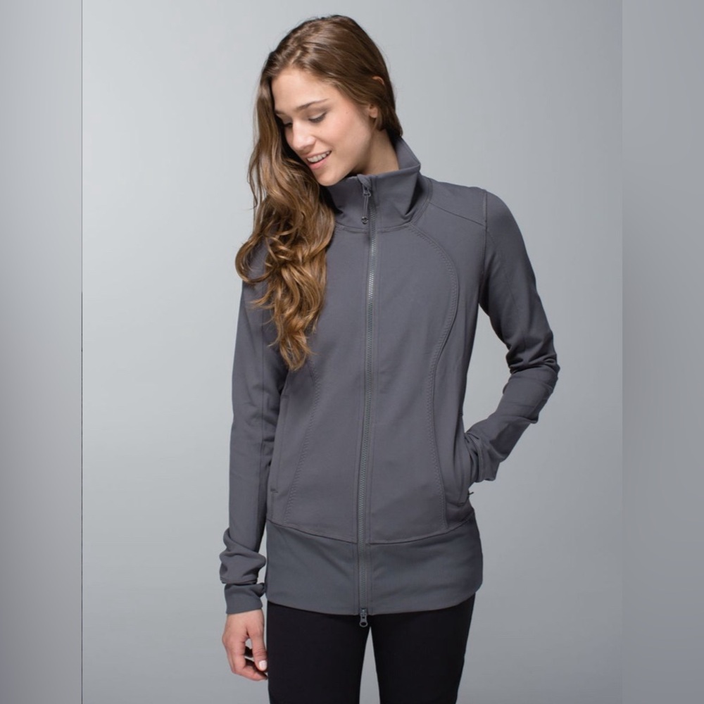 💨 Lululemon Nice Asana Jacket Brushed Soot Light 💨